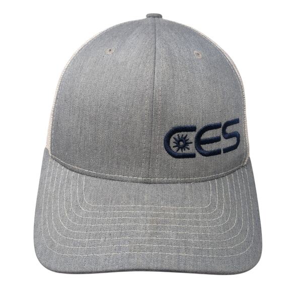 CES Snapback Mesh Back Trucker Hat Gray One Size Embroidered Richardson - Picture 1 of 10